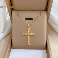 [Hot K] XIYANIKE 316L Kalung Baja Tahan Karat จี้เครื่องประดับไขว้สำหรับผู้หญิงดีไซน์อินเทรนด์งดงามเครื่องประดับของขวัญวันเกิดถ่านหิน