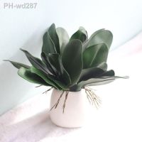 1pcs Artificial Flowers Orchid Fake PU Leaves Flores Artificiales Para Decora O DIY Potted Flower Arrangements Home Decor Plants