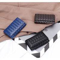 Luxurious Hand Made Soft Sheep Skin Knitting Card Wallets 100% Genuine Leather Hot Brand Business Card Holders Unisex Card Case Card Holders