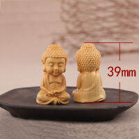 ร้อนไม้รูปปั้นพระพุทธรูปจีน wood แกะสลัก Avatesvara Little Monk Figurines ตกแต่งบ้านรถ Ornament