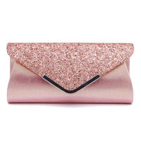 2020 Women Glitter Shimmer Envelope Female Sequins Evening Party Prom Clutch Bag Solid Color Portable Convenient Handbag