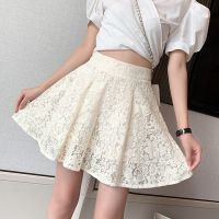 ✣✒ 2023 new summer style pleated skirt petite fluffy lace skirt womens high waist temperament word short skirt pants