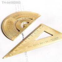 ◈ TUTU Vintage Brass Ruler Triangle Ruler Protractor Measure Tools 12cm 15cm 18cm Ruler Kawaii Stationery Accessories H0432