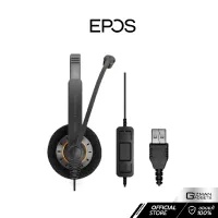 หูฟัง EPOS รุ่น SC 60 USB ML DOUBLE-SIDED HS, USB สำหรับ Skype for Business ควบคุมการโทรในสายเพื่อปิดเสียง ปรับระดับเสียง และรับสาย/วางสาย รับประกันศูนย์ 2 ปี