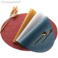 【CC】 Oval Placemat Plate Food Grade Weave Table Insulation Cleaning