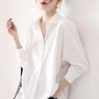 Oversize สไตล์เกาหลีสีขาวเสื้อผู้หญิงลำลองเสื้อแขนยาว Tops เสื้อผ้าผู้หญิง