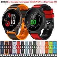 Gelang silikon untuk Garmin Forerunner 158 55 245 245M 645 Vivoactive 3 tali jam 20mm Band Sport gelang Venu 2 Plus SQ 2