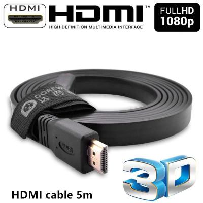 HDMI High Speed 5M 1080p 3D VER 1.4 สายแบบอ่อนแบนยาว 5เมตร (Black)
