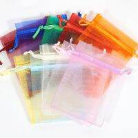 hot【DT】 100pcs Coloful Drawstring Organza Jewelry Packing 7x9 9x12 10x15 13x18cm Storage