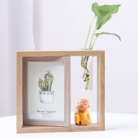 Creative Nordic Wooden Photo Frame Double Side Rotating Frames Home Decoration