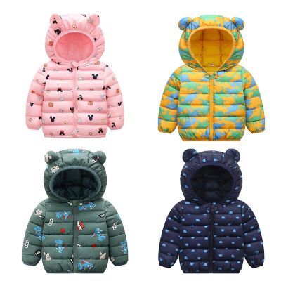2019 Autumn Winter Baby Kids Solid Outerwear Infants Boys Girls Hooded Jacket Coats Clothing Christmas Cotton Padded Clothes