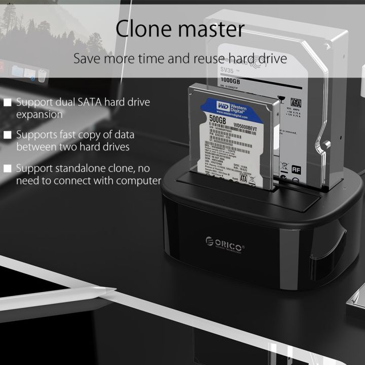 orico-แท่นวาง-hdd-คู่-พร้อมออฟไลน์โคลน-sata-เป็น-usb-3-0-สําหรับ-2-5-3-5-ssd-hdd