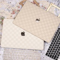 Ins สไตล์ครีมสีขาวและสีกากีรูปแบบเพชรเคสสำหรับ Macbook 2023อากาศ15 M2 A2941 M2อากาศ A2681 13.6นิ้ว2022 2020 Air/pro 13 14 A2337 A2338 A2779 A2442ปกหนัง PU กับแผ่นครอบแป้นพิมพ์