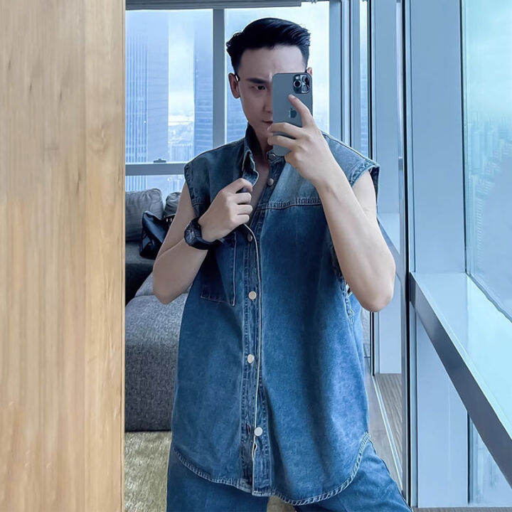 3xl denim outlet vest