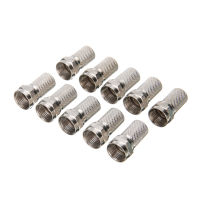 SRONTT 10Pcs RG6 F หัวเชื่อมปลั๊ก Satellite Sky Virgin TV สายอากาศสกรู Twist Coax