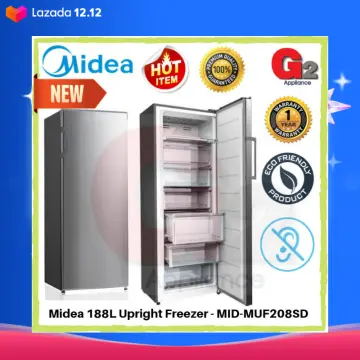 Midea Freezer (188L) Standing Freezer Eco-R600a Super Freeze Function  Upright Freezer MUF-208SD