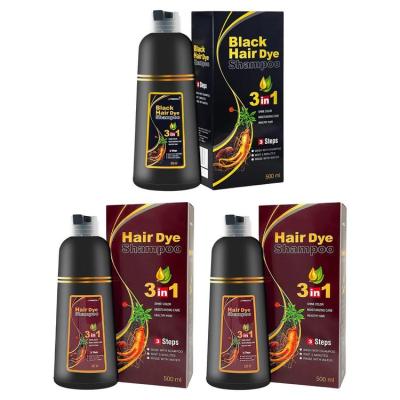 Black Hair Dye Shampoo 3 In 1 Organic Hair Color 500mL Hair Color Shampoo Grey Coverage In Minutes Ammonia Free Instant Coloring Gift For Mom Dad famous