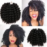 SAMBRAID Synthetic 8 Inch 22 Strands Jumpy Wand Curls Crochet Hair Jamaican Bounce Crochet Hair Curly Crochet Braids Hair