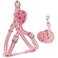 【FCL】✙ Dog Harness Leash Set Adjustable Soft Fruit Lattice for Small Medium Collar Outdoor Walking