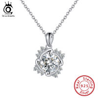 ORSA JEWELS Genuine 925 Sterling Silver Pendant Necklace Women Love Flower Pendant + 45cm Chain Best Gifts for Girlfriend SN237