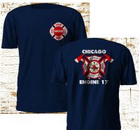 เครื่องดับเพลิงแฟชั่นชิคาโก Backdraft Engine 17เสื้อยืดนาวีไฟ M - 3XL เสื้อยืด