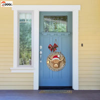 Loool ป้ายประตูสไตล์คริสมาสต์แบบชนบทลายวัวคลาสสิกป้ายต้อนรับไม้สำหรับตกแต่งประตูหน้าบ้านบ้าน