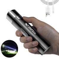 LED Flashlight Portable Strong Light Long-range Small Rechargeable Lamp Multi-Function Tent Camping Torch USB Rechargeable  Flashlights