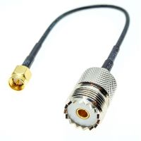 SMA Male Plug to SO239 UHF Female RF Jumper pigtail Cable RG174 Coax Connector