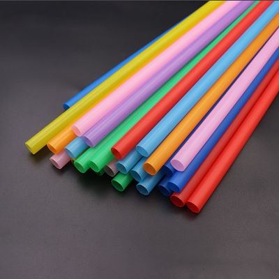 ◐ 10x260mm Plastic Straws Mixture Colour 100PCS Disposable Straws Plastic Drink Bubble Tea Rainbow Straws for Wedding Accessories