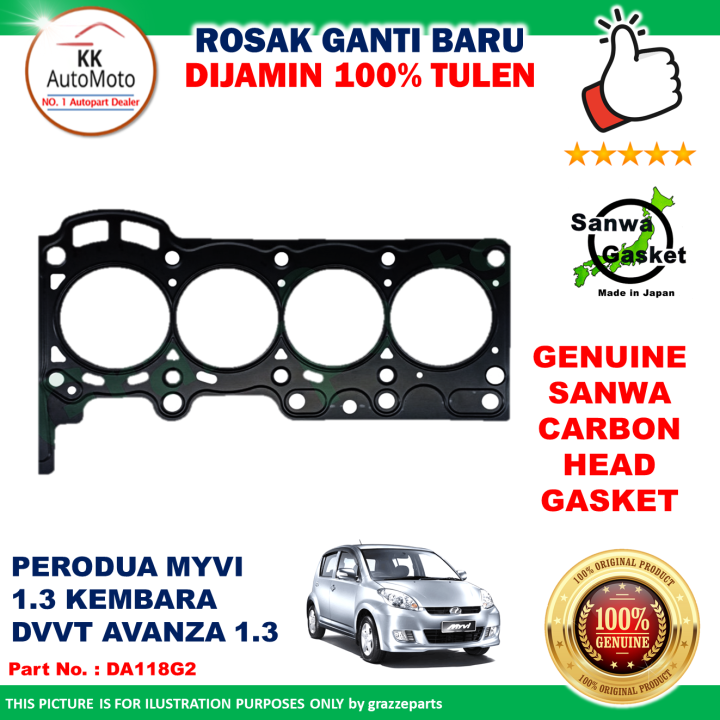 SANWA Perodua Myvi 1.3 Kembara DVVT Avanza 1.3 Head Gasket Carbon