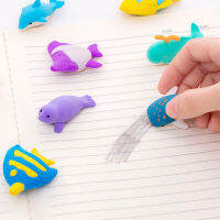 10setpack Cartoon Whale Dolphin Rubber Suit Marine Animal eraser student gifts School Office supplies random design