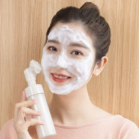 Press The Silicone Brush Head Cleansing Foam Mousse Bottle 100ml Facial Cleanser Foaming Bottle Cosmetic Dispensing Bottle