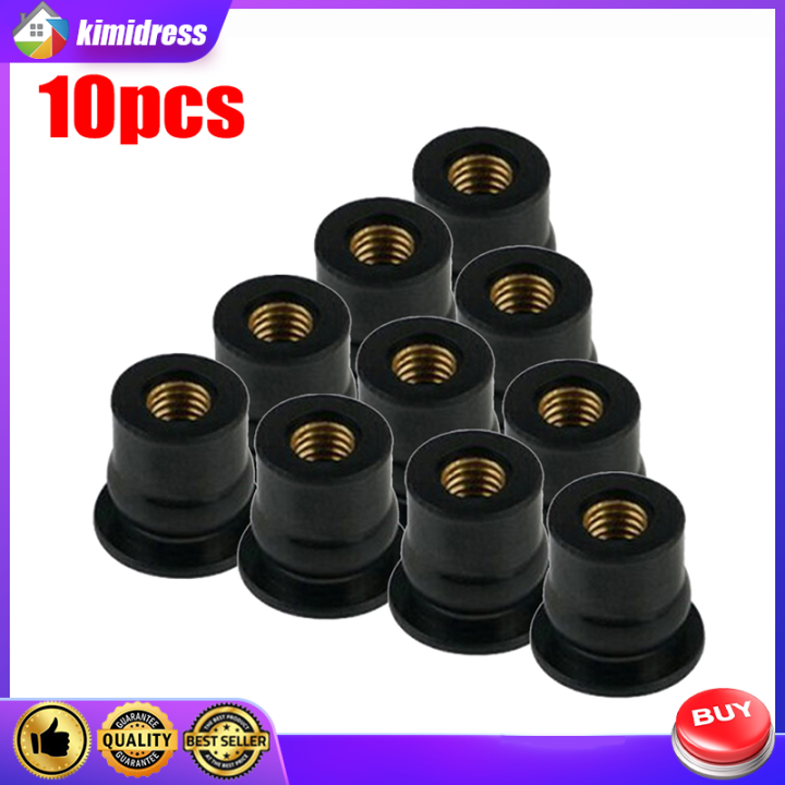 Universal 10Pcs rubber nuts M6 neoprene nut shock absorber panel fixing ...