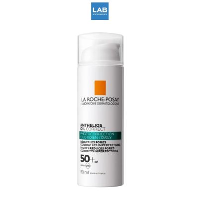 LA ROCHE-POSAY Anthelios Oil Correct SPF50+ 50ml. ลา โรช-โพเซย์ แอนเทลิโอส ออยล์ คอร์เร็ค เอสพีเอฟ50+ กันแดดสำหรับผิวมีแนวโน้มเป็นสิวง่าย 1 ขวด บรรจุ 50 มล.