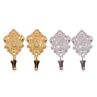 【cw】 2 Pair Rose Pattern Vintage Alloy Drapery Curtain Holdbacks Tieback Hooks Gold amp; Silver !