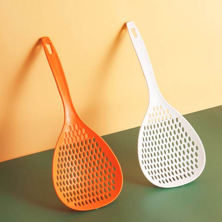 Japanesestyle Kitchen Colander Nylon Long Handle Round Mesh Spoon
