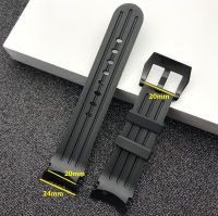 Luxury Blue Black 24mm*20mm at buckle Silicone Rubber watchband For Graham strap Racing Bent Watch band Bracelet buckle logo on