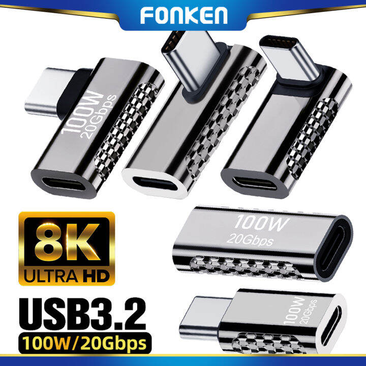FONKEN Zinc Alloy USB Type C Adapter OTG 20Gbps Data Transfer USBC 8K