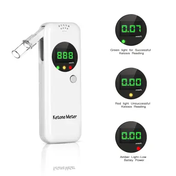  Keto Breath Breathalyzer, High Accuracy Ketone Meter Tracing  Diet & Ketosis Status, Ketone Breath Analyzer with 10 Mouthpieces (White) :  Health & Household