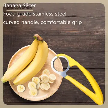 Banana Slicer Stainless Steel, 3 Pcs Banana Cutter Slicer Multifunctional  Portable Fruit Salad Peeler Durable Kitchen Tool For Bananas Vegetable  Cucum