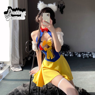 Role Playing Anime Kawaii Lingerie Sexy Backless Princess Dress Maid Uniform Cosplay Bow Dress Costume Women Set
