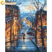 CHENISTORY Frame Painting By Numbers Scenery DIY Oil Coloring By Numbers Street Landscape Canvas Paint Art Pictures Home Decor