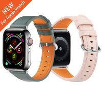 ✑ For Apple Watch Band Leather Round Tail Strap 40mm 44mm Bracelet IWatch Series 6 5 4 3 2 SE 38mm 42mm Buck Watchband