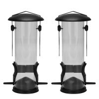 2Pack Bird Feeder Windproof Rainproof Holder Metal Hanging Style Refillable Wild Bird Feeder Large Food Ring