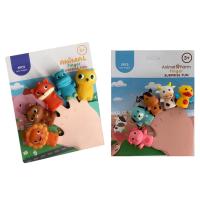 2Set Finger Puppets for Children 5 Farm Animals BPA PVC Bath Toys Hand Puppets Doll Set Early Eductional Toy(A) &amp; (C)