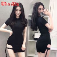 winners Women y Split Irregular Short Sleeve Dress Slim Mini Dress