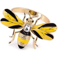 Set of 20 Bee Napkin Buckle Napkin Ring Alloy Insect Diamond Buckle Paper Towels Napkin Holder