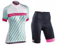 2023 จักรยานกลางแจ้งใหม่ Womens Northwave Breathable Short SleeveCycling Jersey And Shorts Set ชุดเสื้อปั่นจักรยานสำหรับผู้หญิง