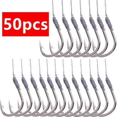 5 Packs/50 Hooks Fish Hook Tied Good Strong Horse Line Double Hook Pair Hook Fish Hook Fishing Gear Accessories Sub-line Hooks Accessories
