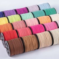 100yard 3mm kabel kepang Suede imitasi datar tali tali benang buatan tangan kulit beludru Korea untuk perlengkapan membuat perhiasan DIY